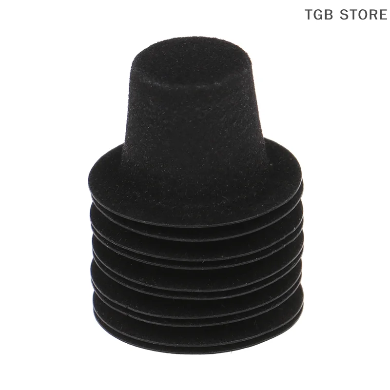 10Pcs PVC Black Miniature Simulation Flocked Hat Model 1:12 Dollhouse DIY Accessories
