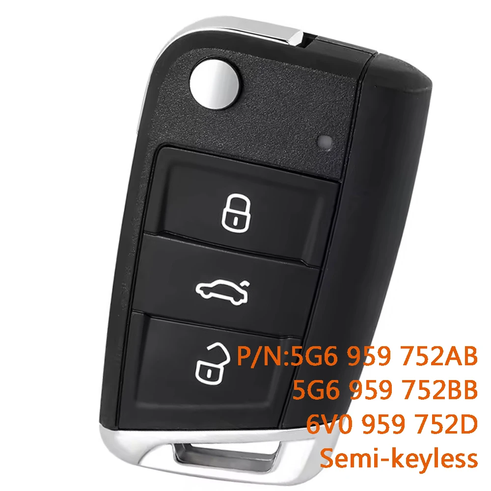 

5G6959752AB 5G6959752BB 6V0959752D Автомобильный дистанционный брелок для Volkswagen Golf Mk7 Polo Touran Tiguan Skoda Octavia Leon Ateca MQB48