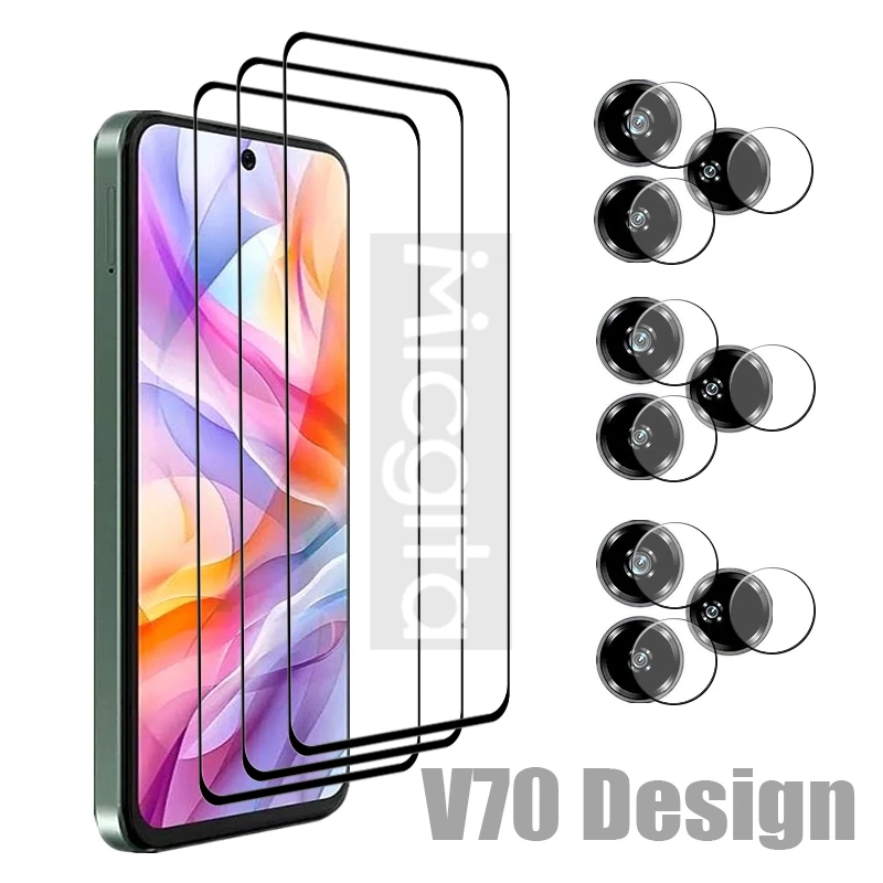 Protector de pantalla de pegamento completo para ZTE Blade V70 diseño Smartphone vidrio antiarañazos para Blade V70 diseño película de lente de fibra suave