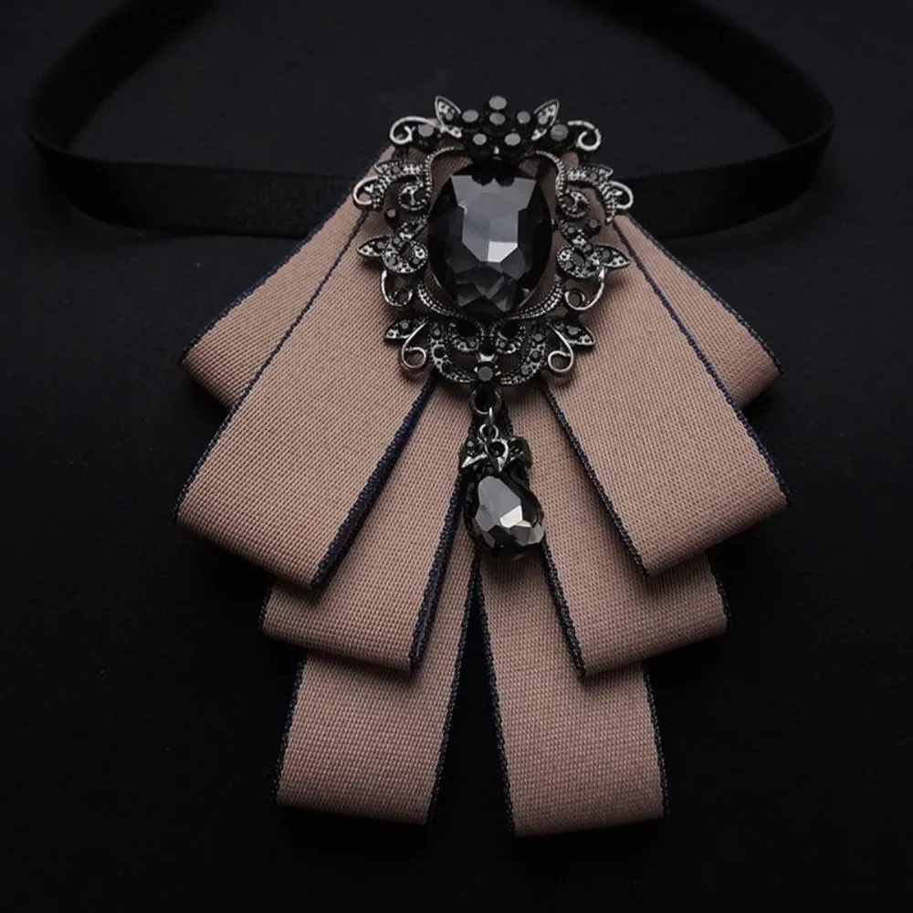 

Brooch Accessories Polyester Bowtie Fabric Diamond Neck Decoration Crystal Bow Tie Women Accessories