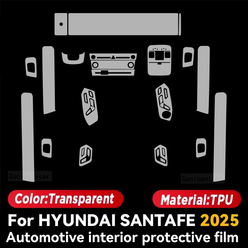 For HYUNDAI SANTAFE 2025 Car Interior Center Console Screen Protective Film Anti-scratch Repair Sticker Accessories