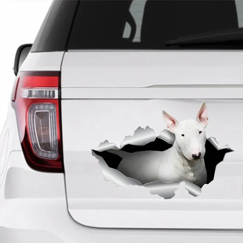 Pegatina de coche Bully Pit Little Bull Terrier perro Animal vinilo impermeable accesorios de coche decoración Pegatinas Para 15cm PVC KK