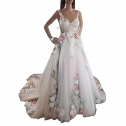 Customized Evening Gown Saudi Arabia Formal Spaghetti Strap Ball Floor Length Skirts Fold Draped Tulle Open Back Lace 3D Flower