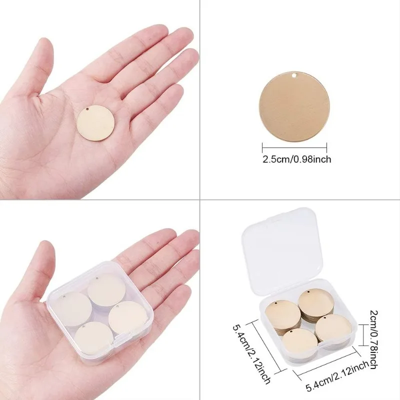 30 Pack Stamping Blanks Brass Blank Pendants for Bracelet Earring Pendant Charms Dog Tags - 0.98\