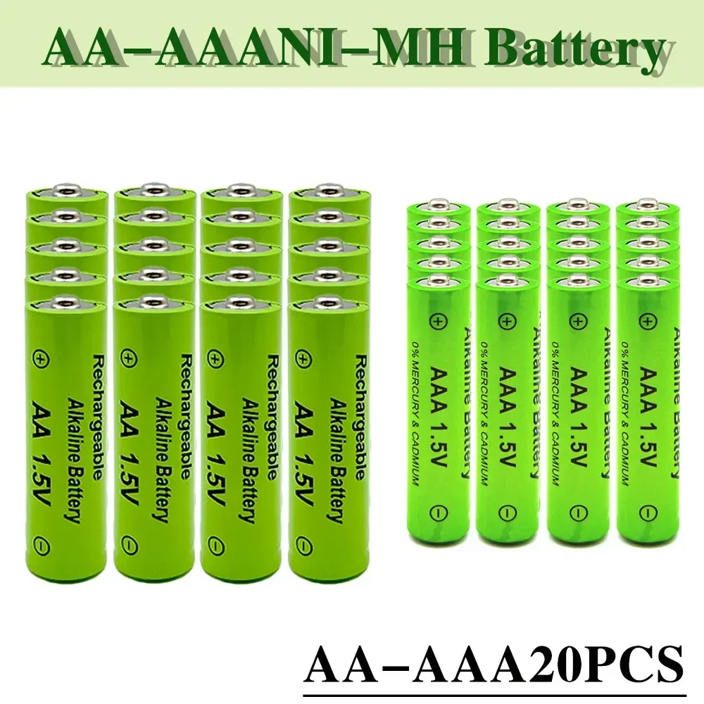 1.5V AA + AAA NI MH Rechargeable AA 4800mah Battery +AAA 3800mahlkaline for Torch Toys Clock MP3 Player Replace Ni-Mh Battery