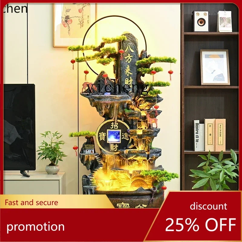 HXL  Circular Rockery Fountain Landscape Wealth-Attracting Treasure Basin Feng Shui Wheel Decoration