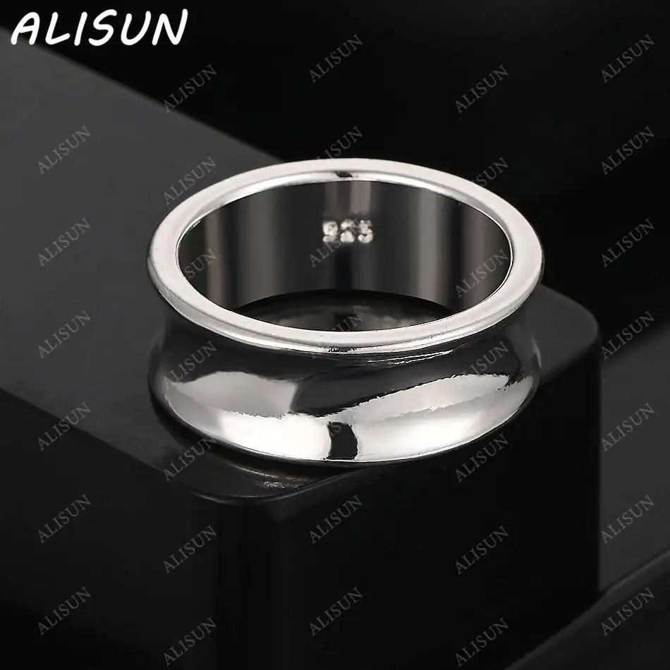 

ALISUN 925 Sterling Silver Size 5-10 Simple Ring For Women Men Fashion Jewelry Vintage Grace Charm Noble Party Birthday Gifts
