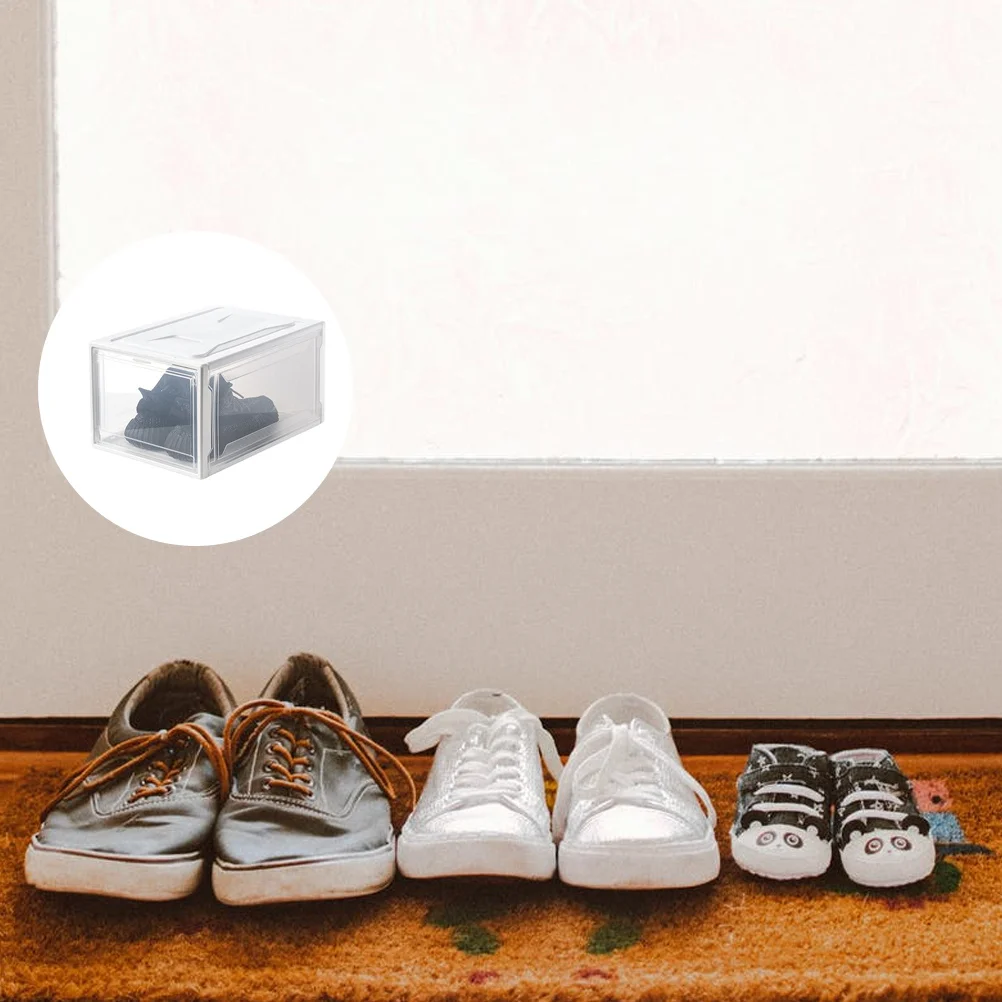 

1Pcs Transparent Foldable Shoe Box Stackable Sneaker Storage Organizer Practical Display Cabinet Shoes Box