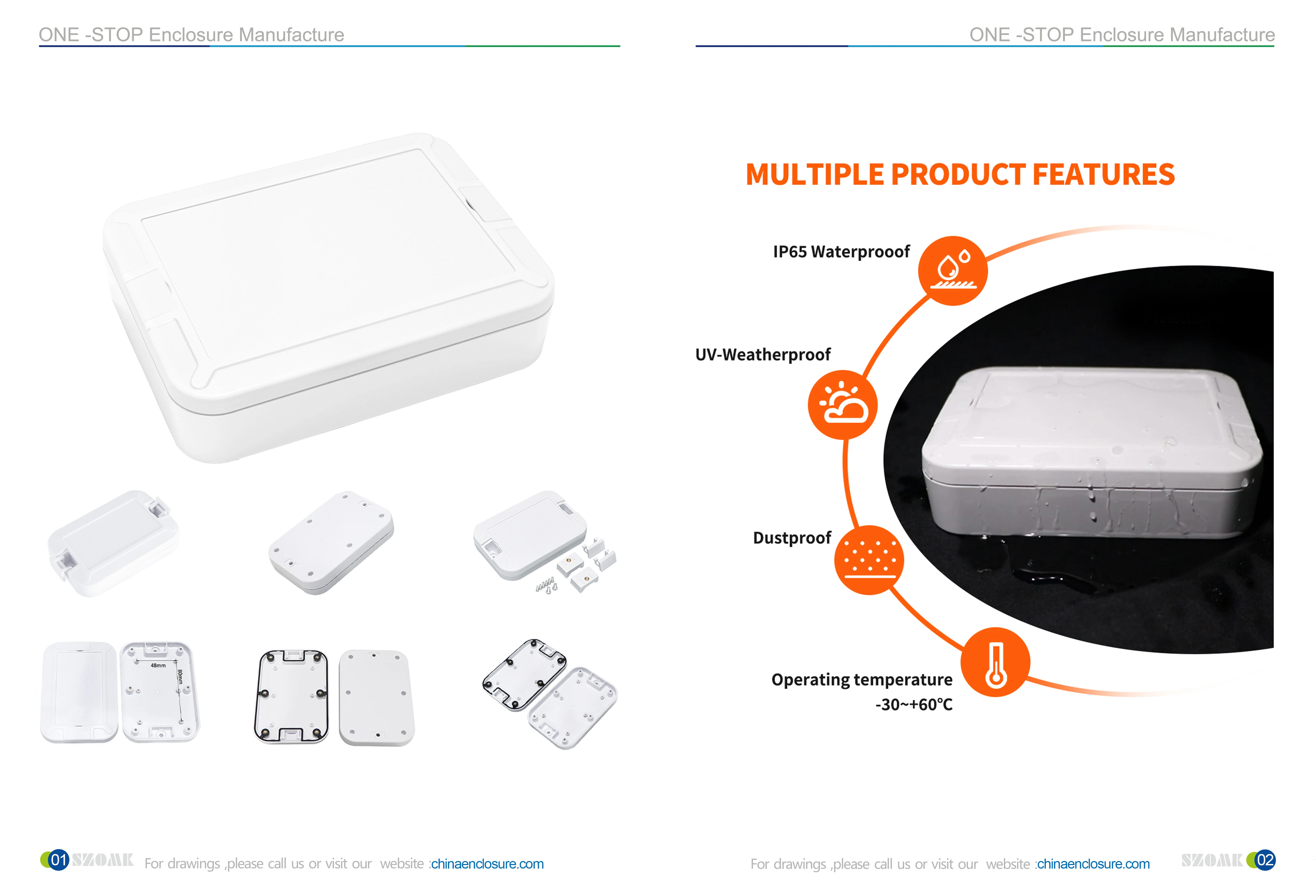 SZOMK Anti-UV Waterproof Box Ip67 Hot Humid Rain Harsh Weather Marine ABS IOT Outdoor Plastic Enclosure