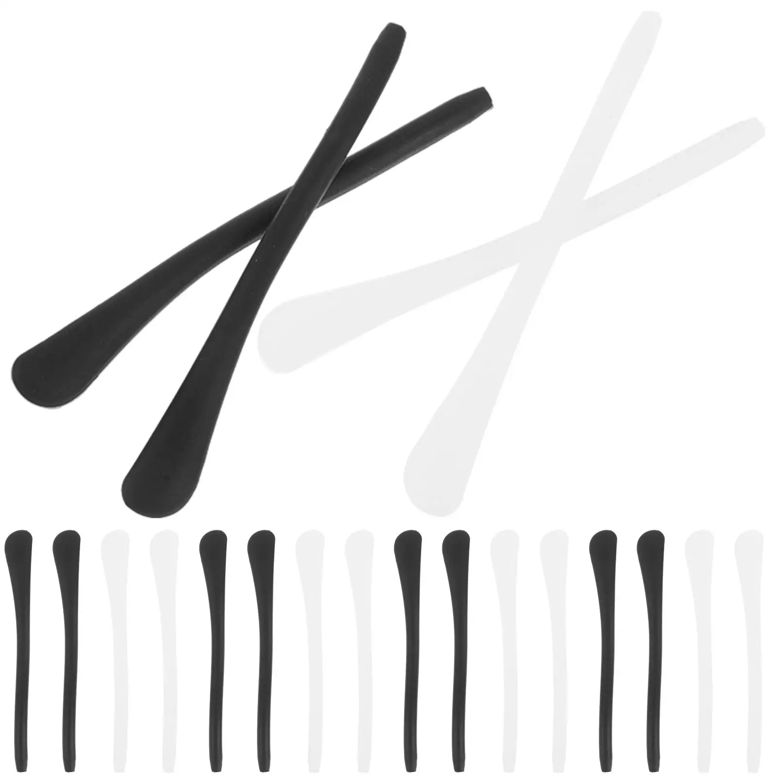 20 шт. нескользящие чехлы для очков, 10 пар, белые, черные силиконовые зажимы для ушей, крючки для держателей очков, аксессуары для очков