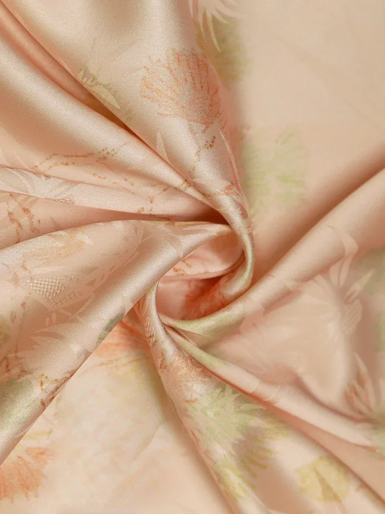 Printed Fabric Spring Summer Satin Jacquard Dress Han Clothing Cloth Apparel Sewing Meters Polyester Material Dress Fashion