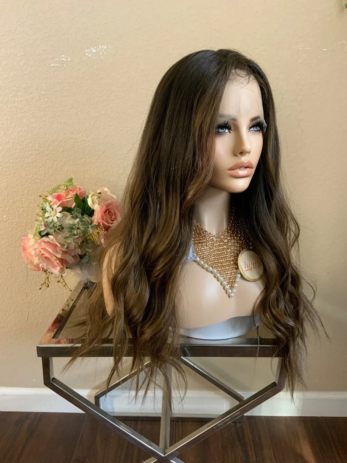 Soft Ombre Brown 28inch Glueless NaturalWave 5x5 Silk Base Jewish Human Hair Wig With Baby Hair HD Lace European Hair Preplucked