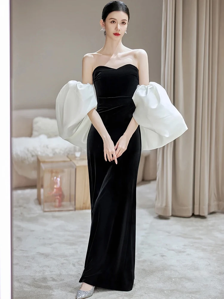 ชุดเจ้าสาวเอเล บลา ฟิ เทลพร้อมดีไซน์สายรัดสำหรับงานเลี้ยงฉลองมงคลสมรส พิธีหมั้น และงานพิธีการอย่างเป็นทางการ