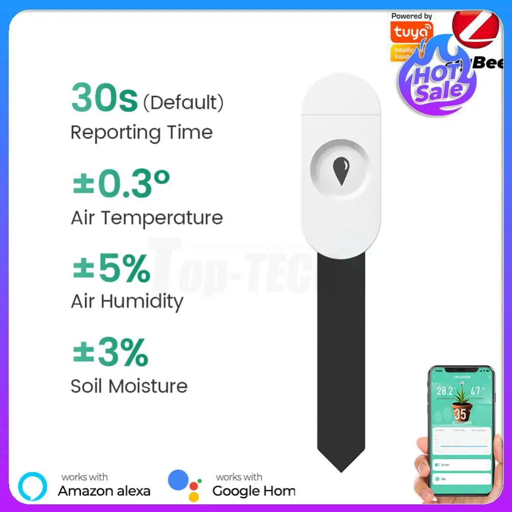 

Тестер влажности и температуры Zigbee, приложение для удаленного мониторинга, автоматизация сада, детектор орошения, измеритель влажности для сада