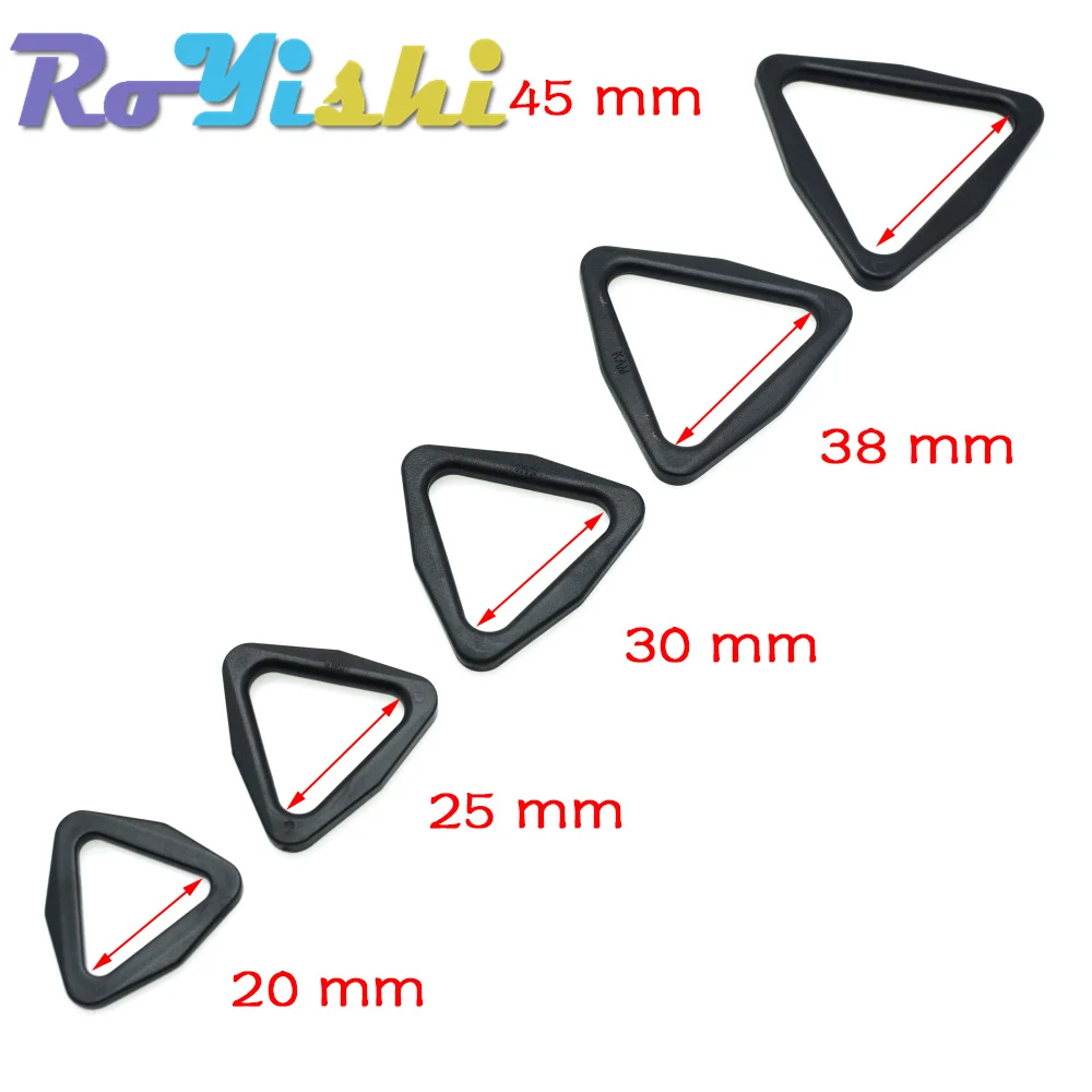 20mm 25mm 30mm 38mm 45mm nastri e fettucce di plastica triangolo fibbia slider regolare fibbia per le cinghie dello zaino triangolo fibbia della