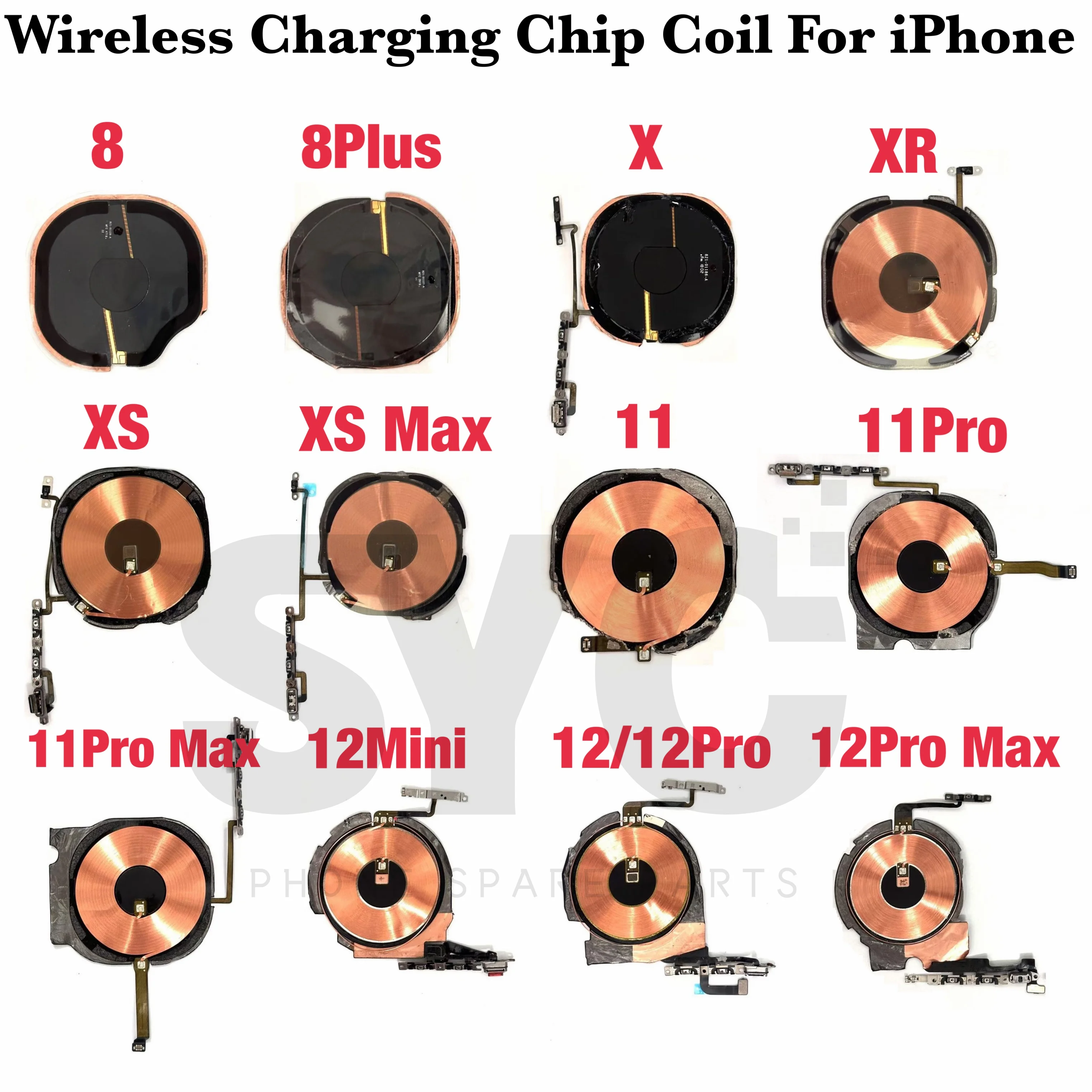 1pcs Wireless Charging Chip Coil With Volume Flex For iPhone 8 8P 8 Plus 11 12 Pro Max 12 X XS XR XS Max Charger Panel Sticker