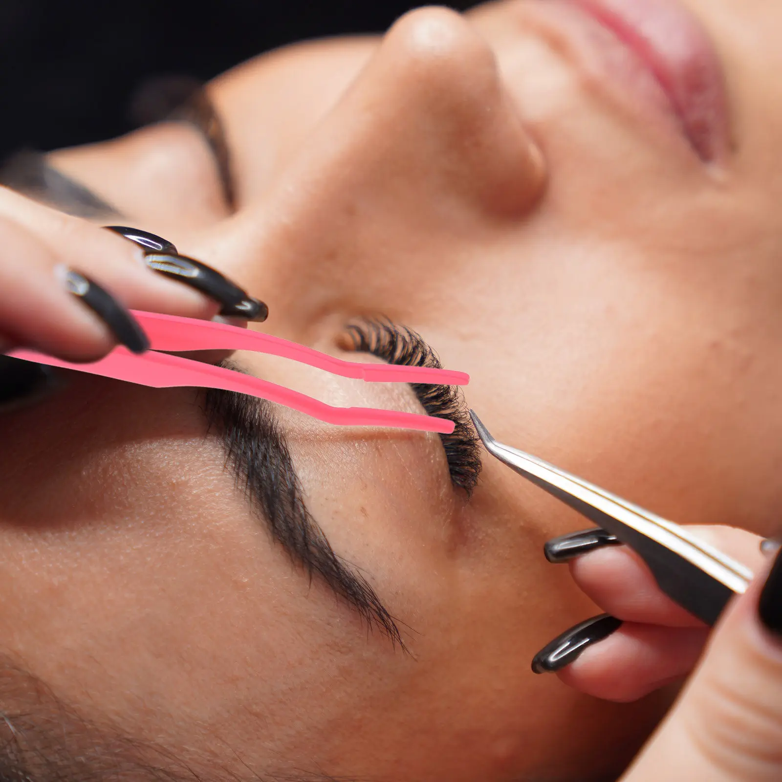 Fake Eyelashes Tweezers Stainless Steel Multifunction Lightweight Eyelash Applicator for Makeup Stage Wedding Night Out Photo