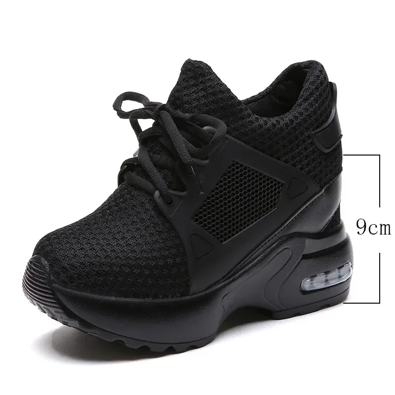 Platform Sneakers Shoes Women Platform Wedge Sneakers Shoes Breathable Mesh Shoes Autumn Casual Shoes Height Increasing Woman