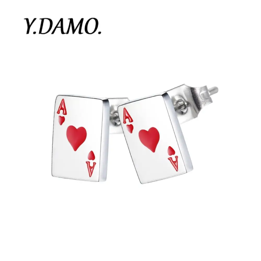 

Damo New Fashion Poker Card Stainless Steel Pendant Necklaces Earrings For Men Women Lucky Jewelry Creativity Party Gift Wholesa