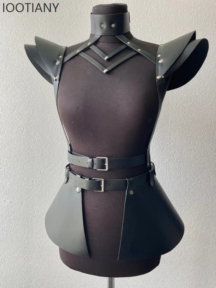 

Angel Wings Black Sexy Women Suspenders Leather Tops Bondage Body Belt Shoulder Straps Waistband Halloween Stage Cosplay Costume