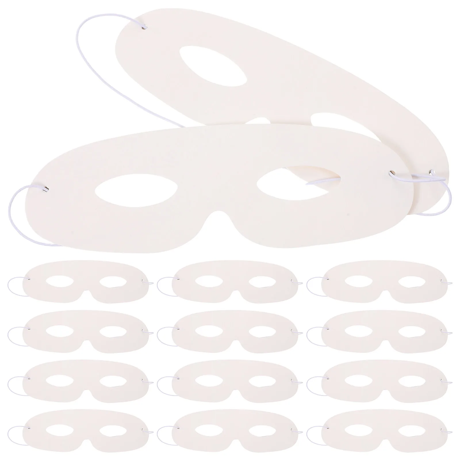 40Pcs Children's Paint Masks White Blank Paper Elastic Band DIY Craft for Carnival Party Festival Birthday Celebration