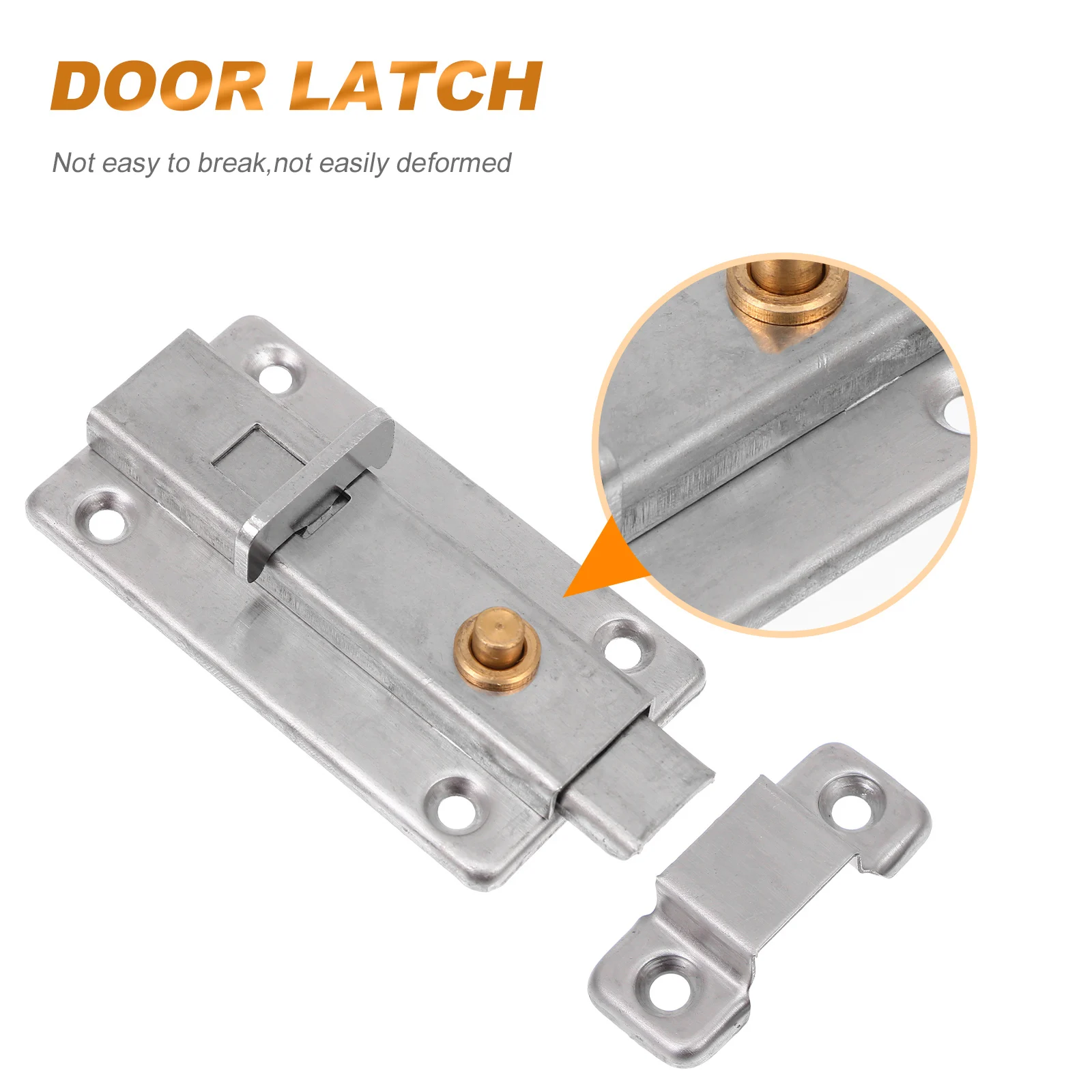 

4 Pcs Automatic Spring Door Catch Stainless Steel Heavy Duty Foldable Latch Bolt Sliding Gate Safety Lock Hardware