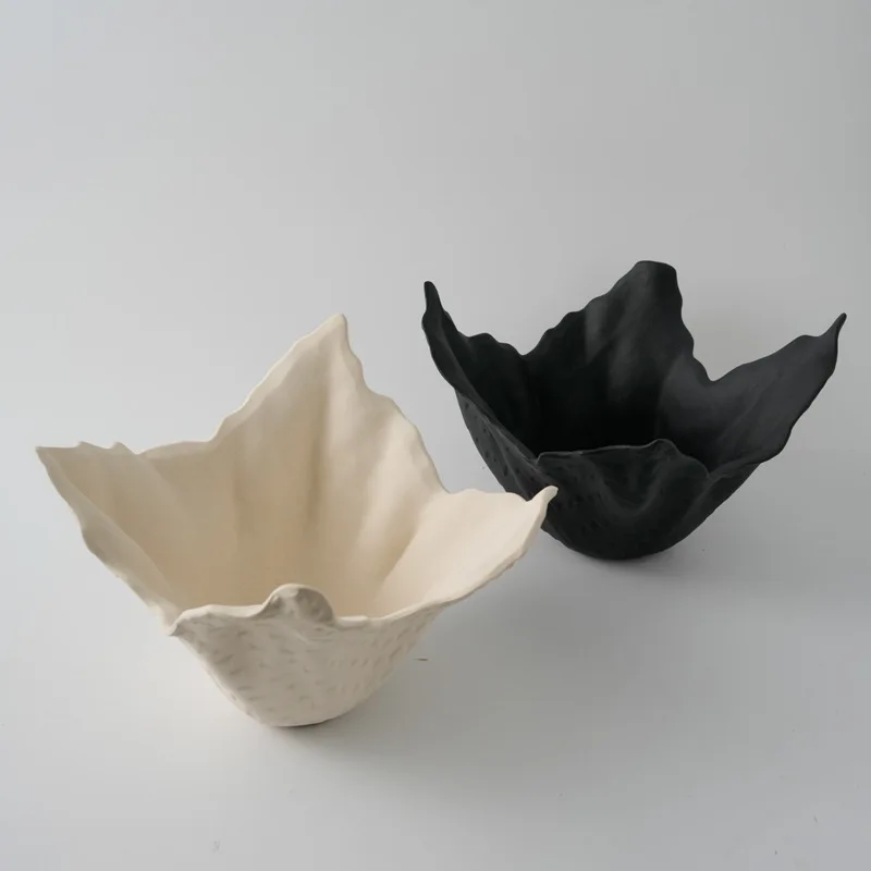 Modern simple light luxury creative ceramic personalized fruit plate living room coffee table countertop flower pot flower ware