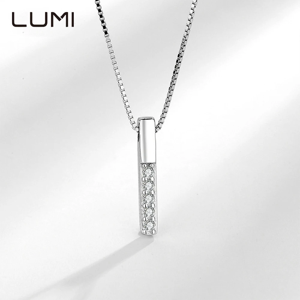 

LUMI Fashion Moissanite 925 Sterling Silver Necklace - Bright Diamond Pendant Wedding Jewelry Premium Gifts for Women Gifts