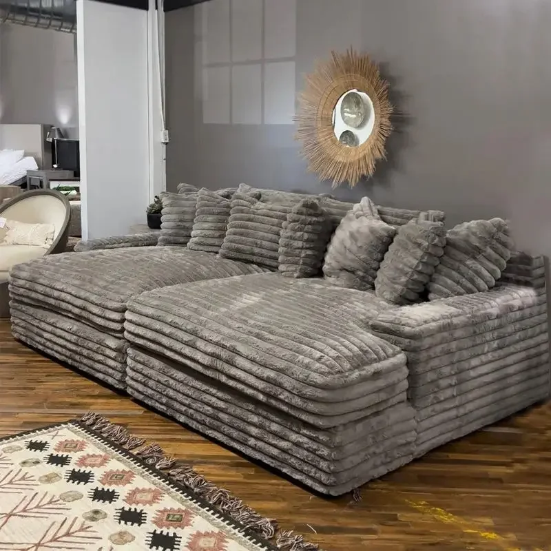 Modern vacuum compression sofa plush corduroy combination sofa living room bedroom recliner lazy sofa bed furniture boxed