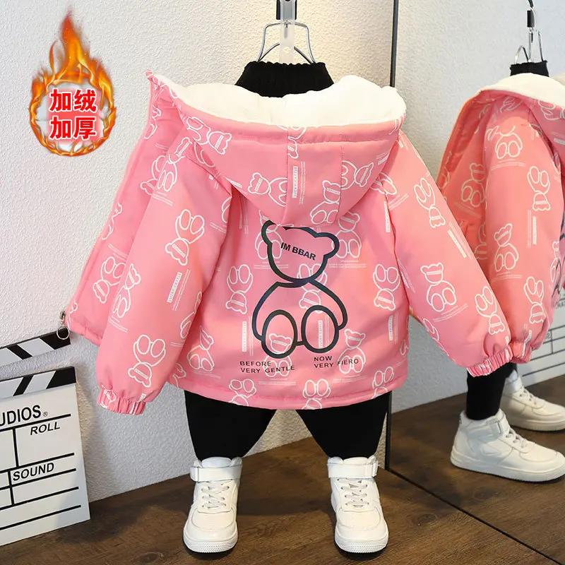 

Baby Kids Clothes Girls Jacket 2025 Winter Fashion Character Coat for Teen Girl Boy Thicken Cotton Soft Warm Children's Clothing