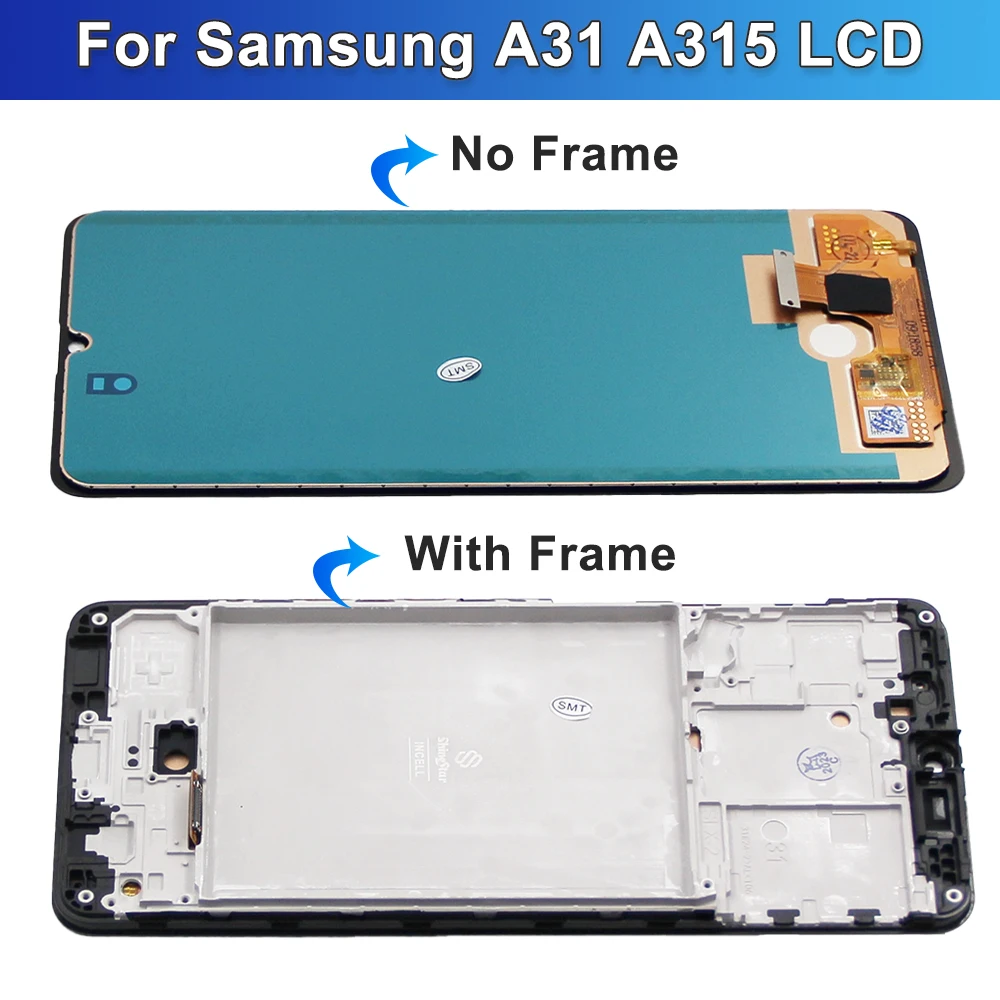 Lcd A31 testato per Samsung A31 A315 Display Touch Screen Digitizer Assembly per Samsung A31 A315F SM-A315F/DS LCD