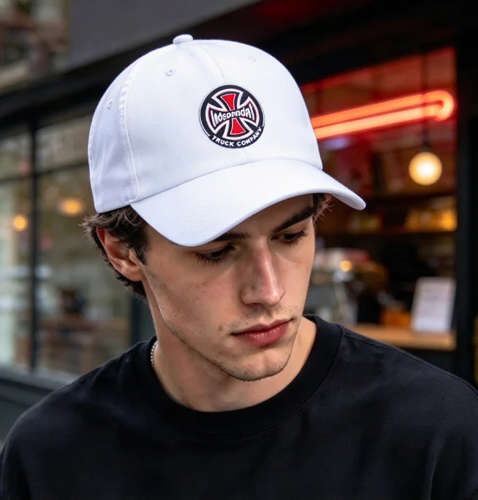 2026 new Street Skate Style Baseball Cap, Round Cross Emblem Graphic Print Unisex Adjustable Soft Sun Cap