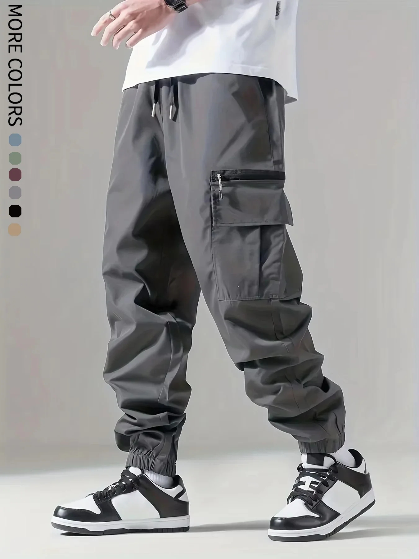 Men's Cargo Pants, Thin Trousers, Comfortable and Breathable, Outdoor Casual, Wearable, Running, Cycling, Multi-pocket