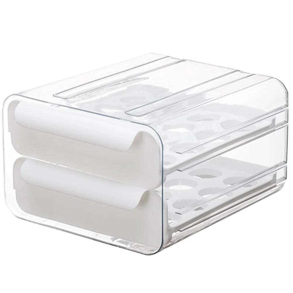 

Egg Storage Box Eggs Drawers Trays Organizer for Fridge Double Layer Refrigerator The Pet Organizers