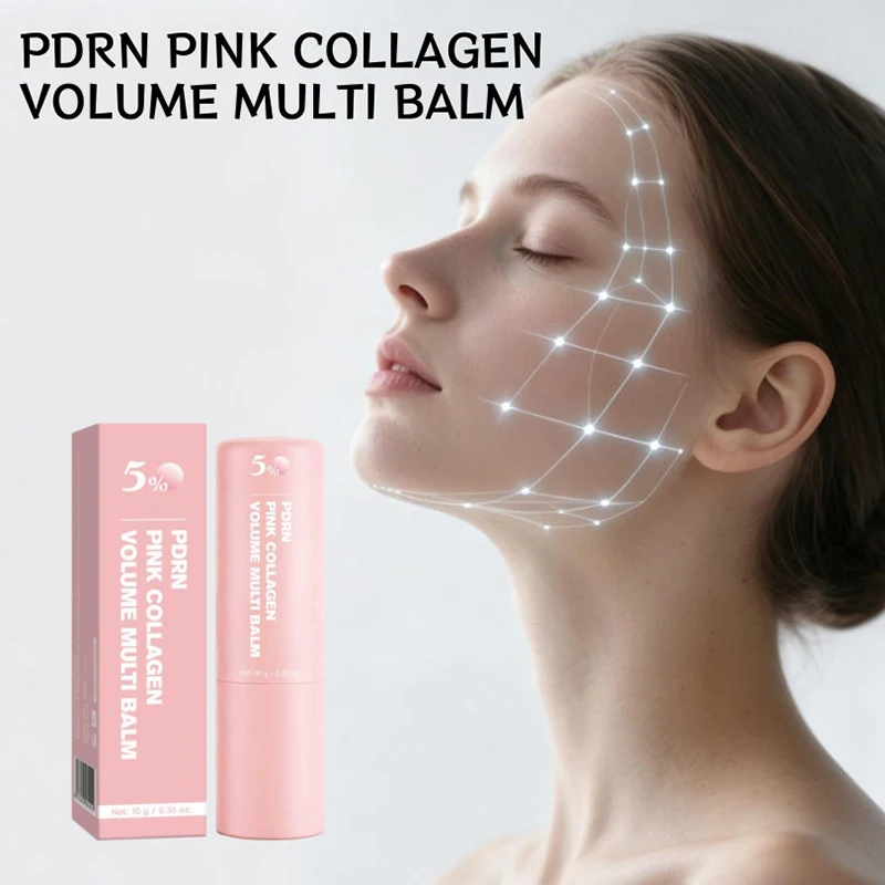 PDRN Pink Collagen Face & Lip Multi Skincare Balm Stick,Firming Hydration Volume Face Cream,Moisturizing Plumping Repairing