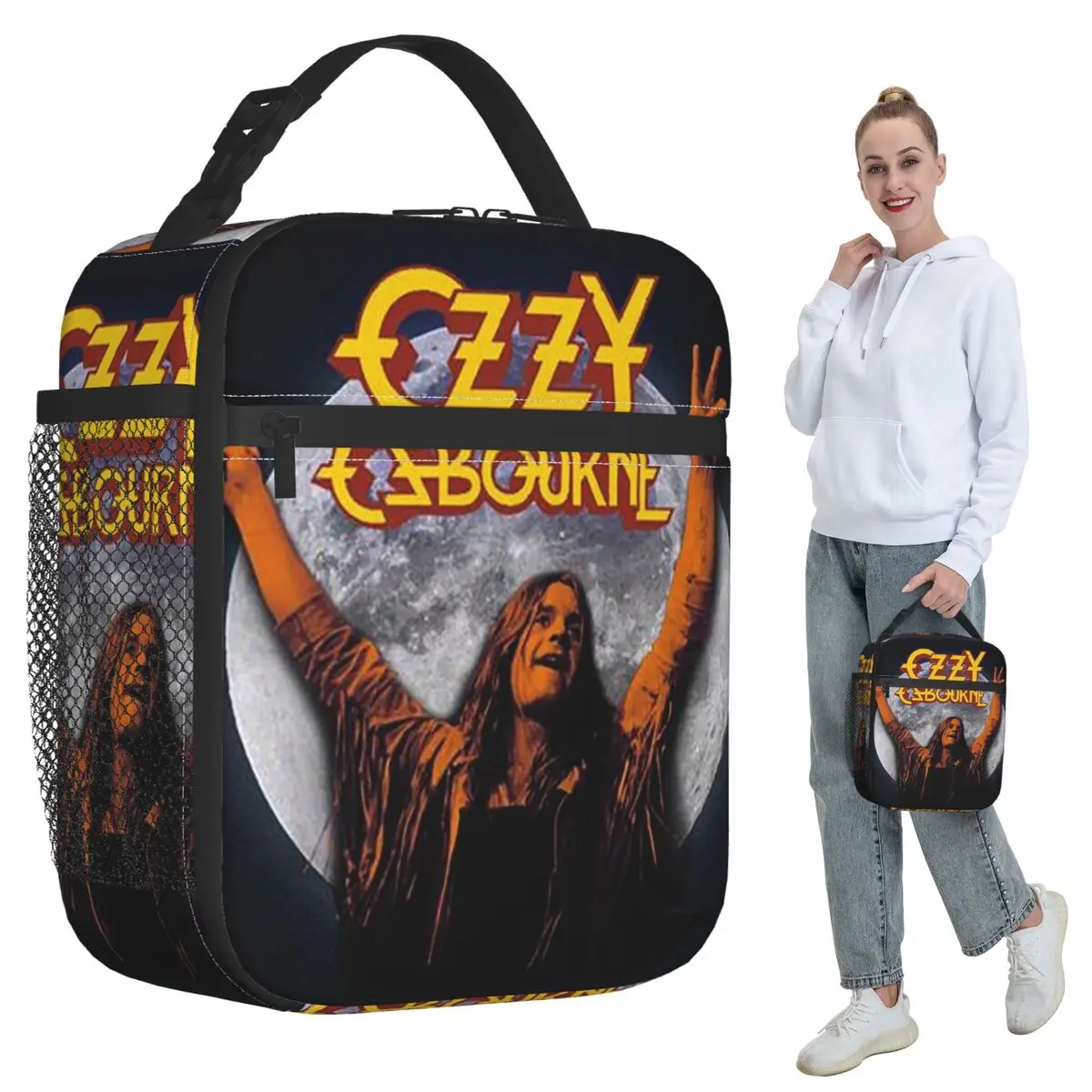 Ozzy Osbourne British Heavy Metal Rock Music Singer Insulated Lunch Bag Office Cooler Thermal Food Box Tote Leakproof Lunch
