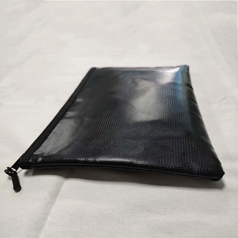 

Heat Insulated Fireproof Document Bags Large Capacity Black Waterproof Money Pouches Universal Durable