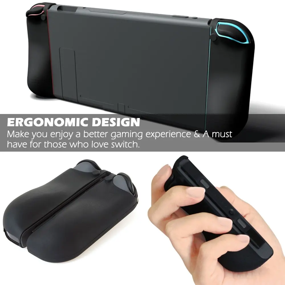 Capa macia de silicone para aperto de mão, capa protetora para nintendo switch oled ns joy-con controlador, protetor completo de pele