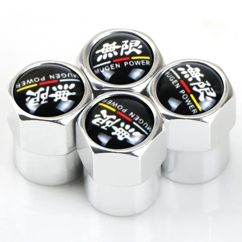 4pcs Car Wheel Tire Valve Caps Dust Proof Covers Stem Air Caps For Honda Mugen Power Civic Accord CRV Hrv Jazz Accessories