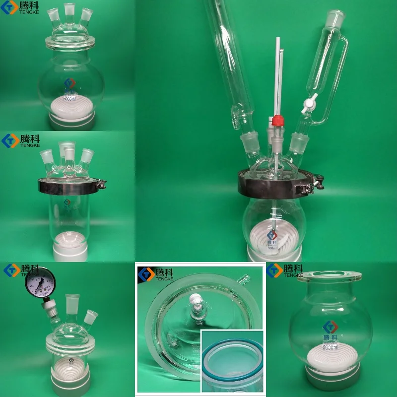 Imagem -02 - Garrafa Inferior Redonda Três ou Quatro Boca Aberta Reator Vidro Reação Tanque de Laboratório Ware Resistentes a Alta Temperatura Elétrica h