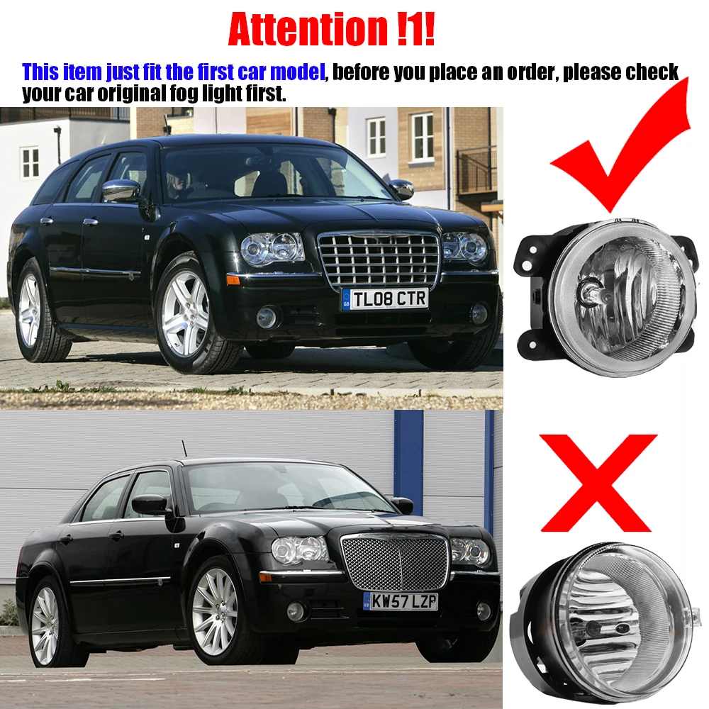 2 Pieces 30W Car LED Fog Light Daylight For 2005-2010 Chrysler 300 3.5L Touring or Limited Models Only(Not Fit 300C or Sedan)