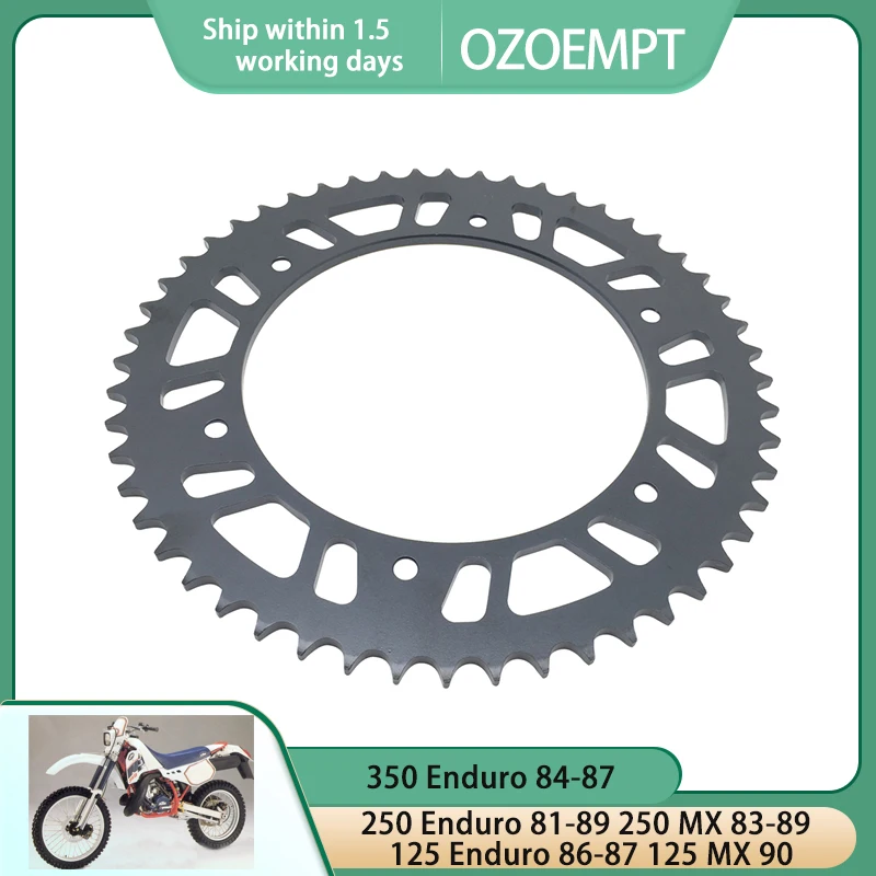 OZOEMPT 520-52T Motorcycle Rear Sprocket Apply to 125 Enduro 86-87 125 MX 90 250 Enduro 81-89 250 MX 83-89 350 Enduro 84-87