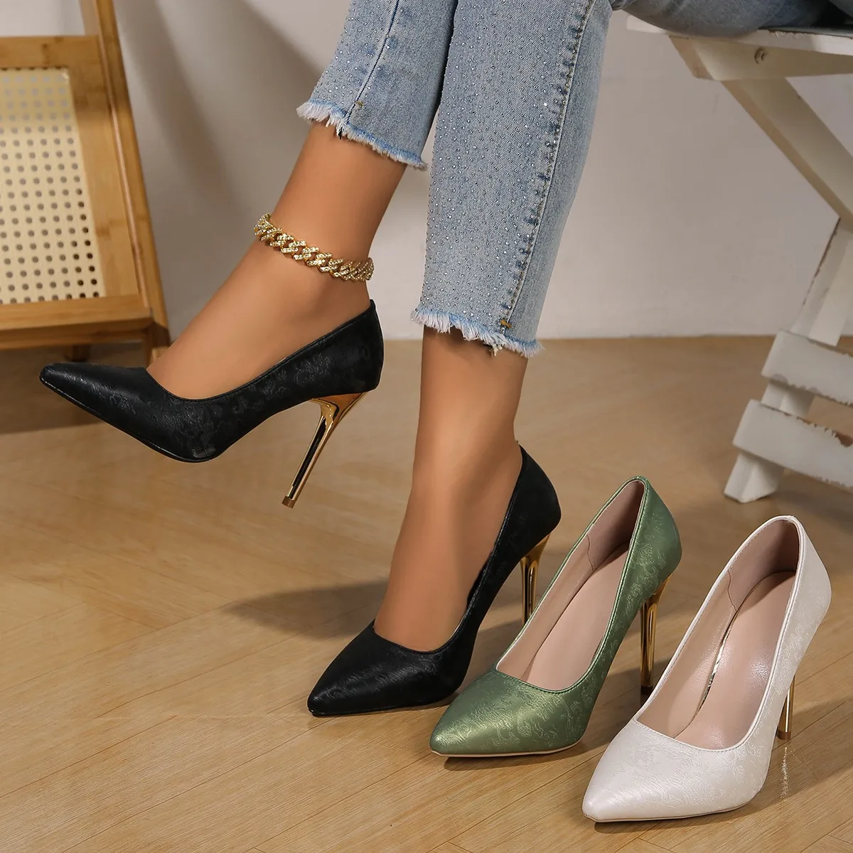 Modische, heiß begehrte spitze elegante Freizeitschuhe für Frühling und Herbst – Neuer Stil, bequeme/sexy Bankett-High Heels für Damen