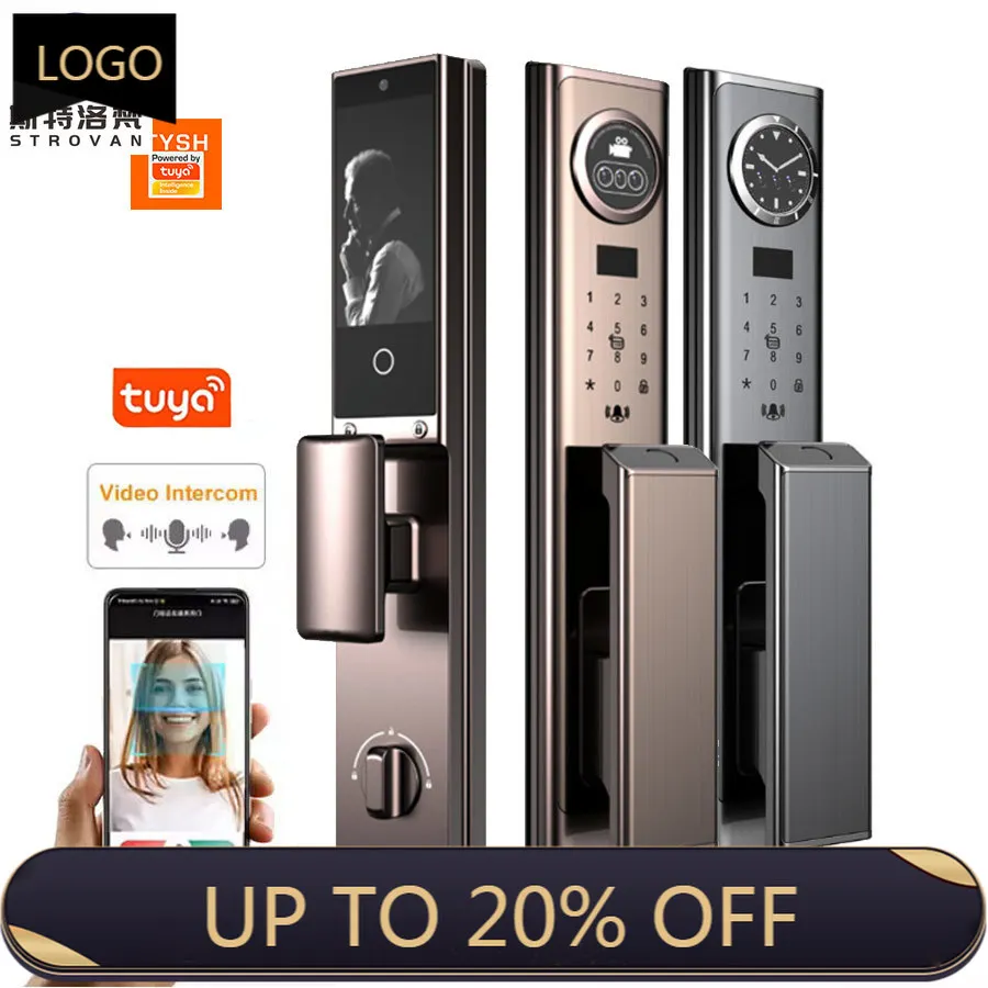 STLF Tuya 3d Face Digital Smart Door Lock con e impronte digitali Smart Lock automatico Smart Locks per porta d'ingresso