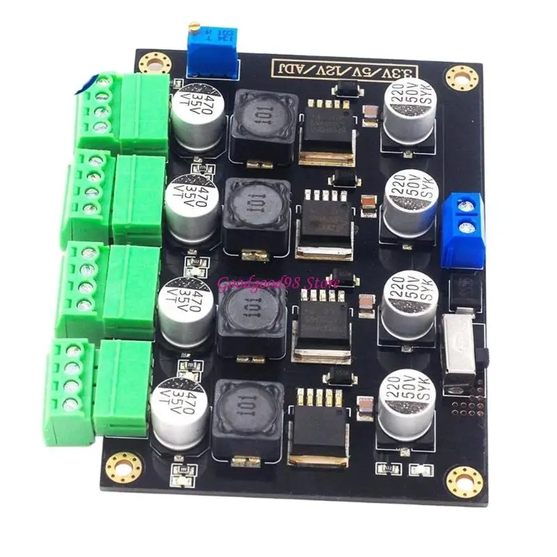 LM2596 4Ch Power Switching Regulator DC5V to 40V Featuring Multiple Output Option Stable for DIY Electronics 