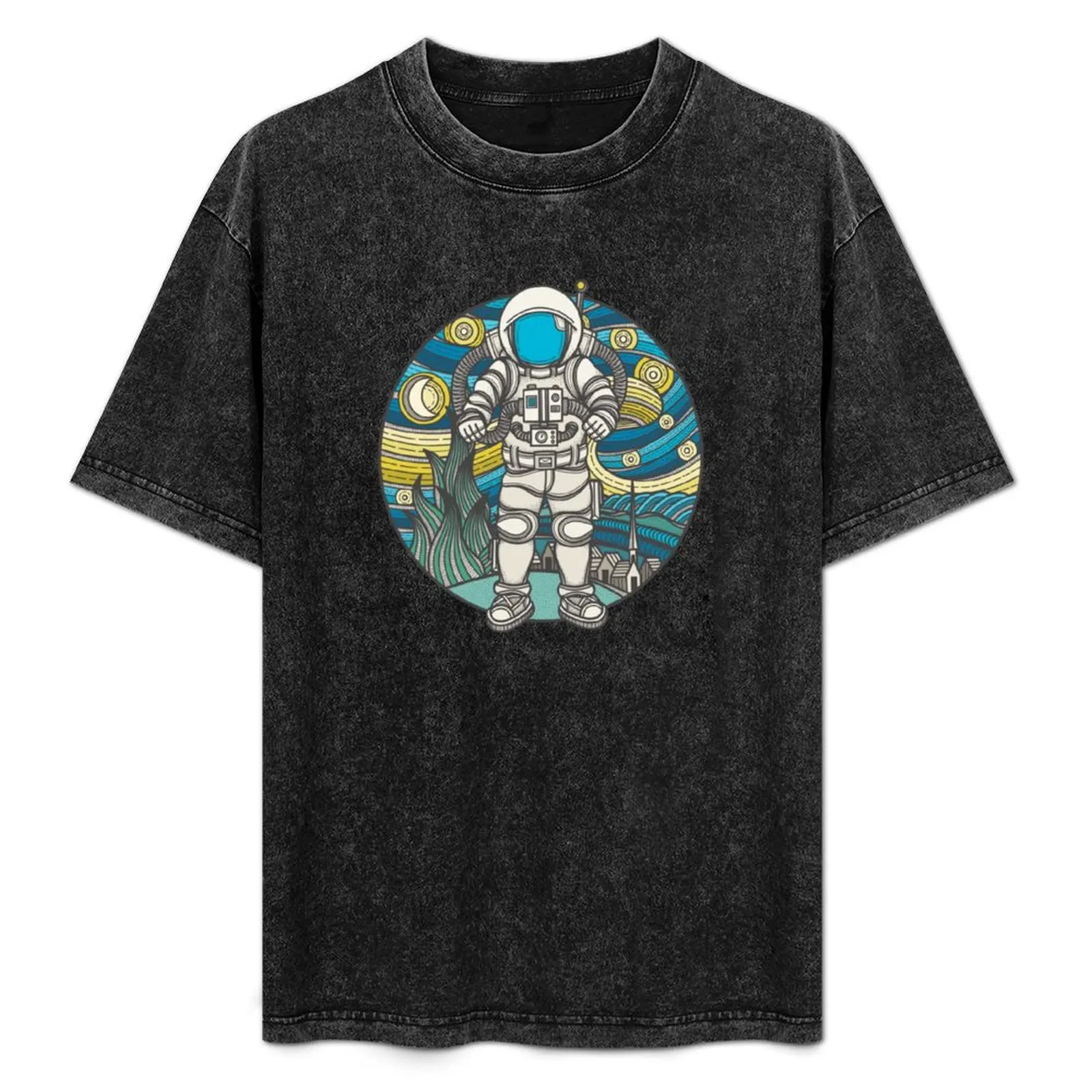 

Starry Night Astronaut (Color) T-Shirt graphics cheap stuff oversized t shirts for men