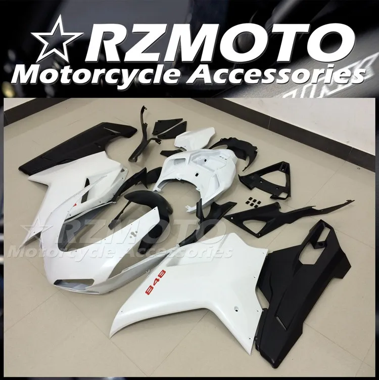4Gifts New ABS Motorcycle Fairings Kit Fit For Ducati 848 1098 1198 1098s 1198s Bodywork Set Custom White Black