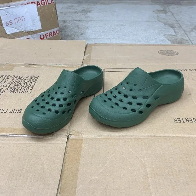 

Женские сандалии-шлепанцы с вырезами, нескользящие, на толстой подошве, повседневные, удобные, без застежек