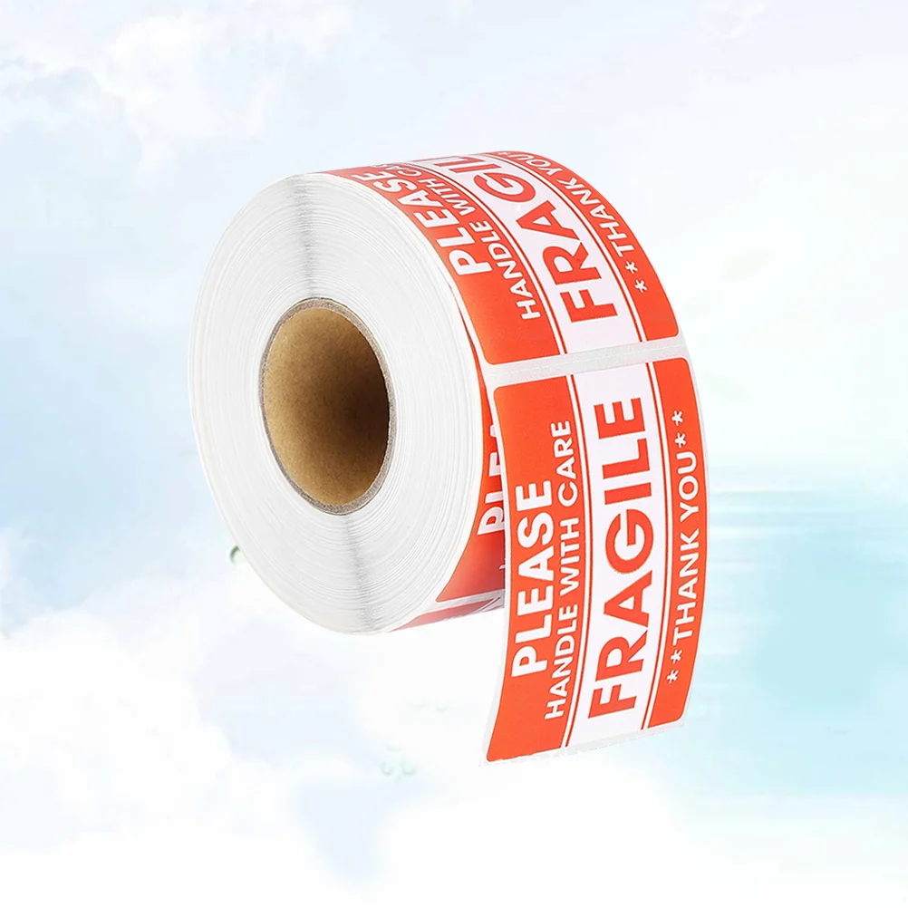 500 Pcs/Roll Sticker Etiketten Stickers Breekbare Waarschuwing Kleefbord Koperen Plaat