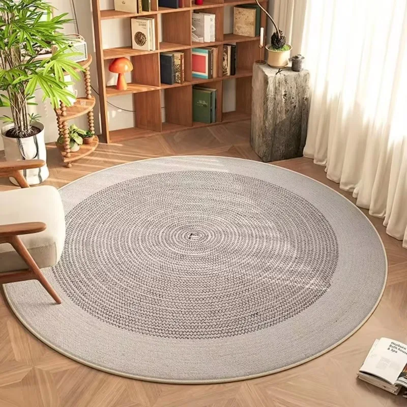VIKAMA Minimalist Gradient Concentric Circle Rug—Non-Slip Comfortable and Cozy Home Decor for Under the Living Room Coffee Table